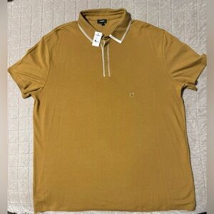 Express Brown Polo Shirt with Contrasting Collar. Brand New with tags